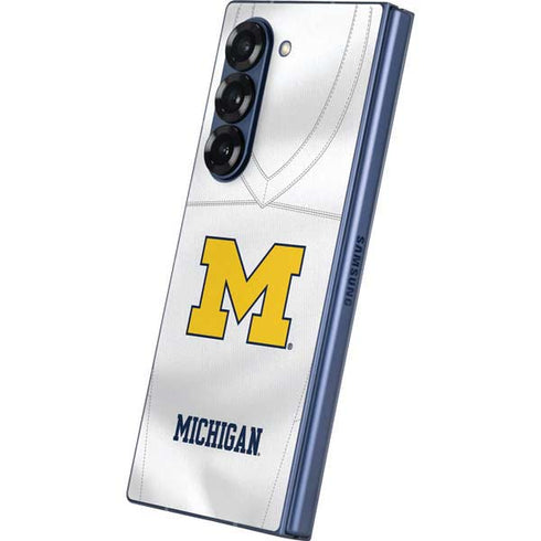 University of Michigan White Jersey Galaxy Z Fold6 Skin
