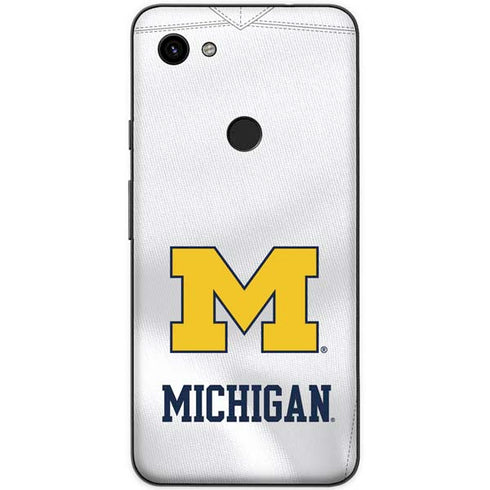 University of Michigan White Jersey Google Pixel 3a Skin
