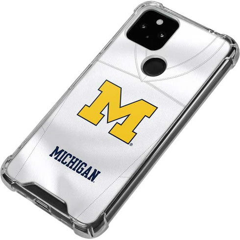 University of Michigan White Jersey Google Pixel 5 Clear Case