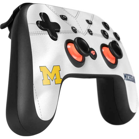 University of Michigan White Jersey Google Stadia Controller Skin