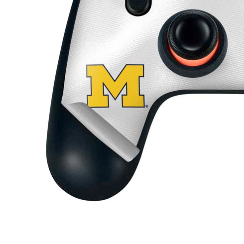 University of Michigan White Jersey Google Stadia Controller Skin