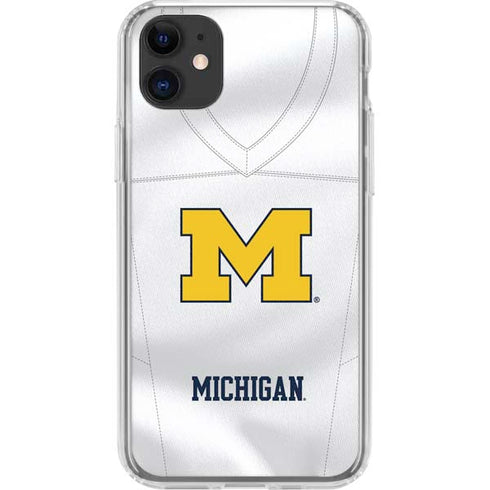 University of Michigan White Jersey iPhone 11 Clear Case