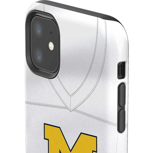 University of Michigan White Jersey iPhone 11 Impact Case
