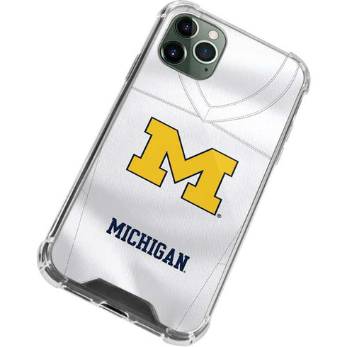 University of Michigan White Jersey iPhone 11 Pro Max Clear Case