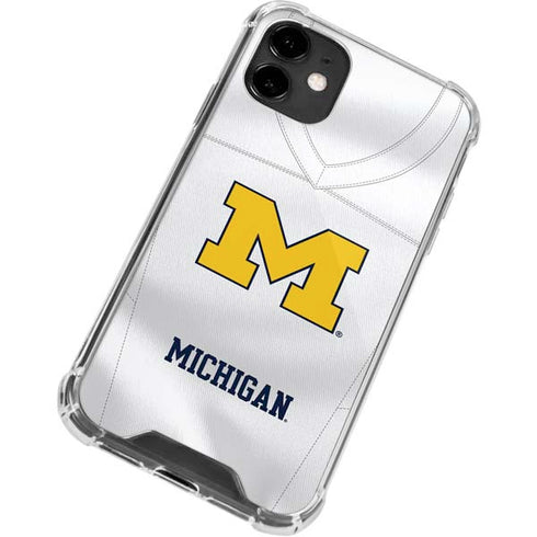 University of Michigan White Jersey iPhone 12 Clear Case