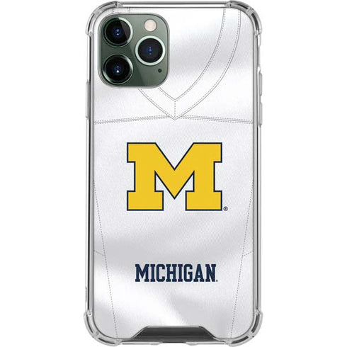 University of Michigan White Jersey iPhone 12 Pro Max Clear Case
