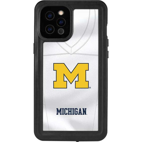 University of Michigan White Jersey iPhone 12 Pro Max Waterproof Case