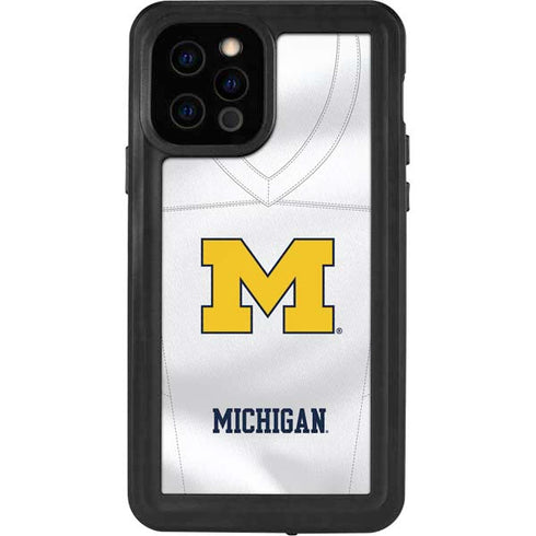 University of Michigan White Jersey iPhone 12 Pro Waterproof Case