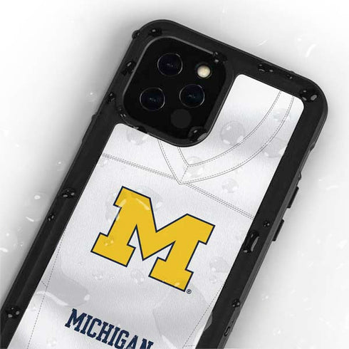 University of Michigan White Jersey iPhone 12 Pro Waterproof Case