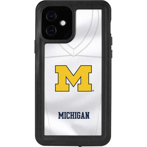 University of Michigan White Jersey iPhone 12 Waterproof Case