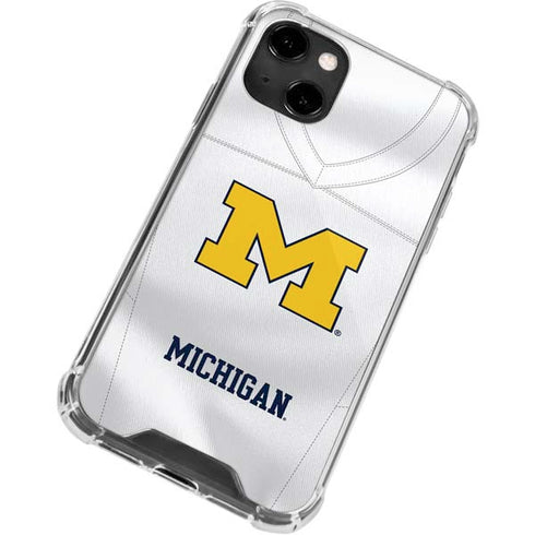 University of Michigan White Jersey iPhone 13 Clear Case