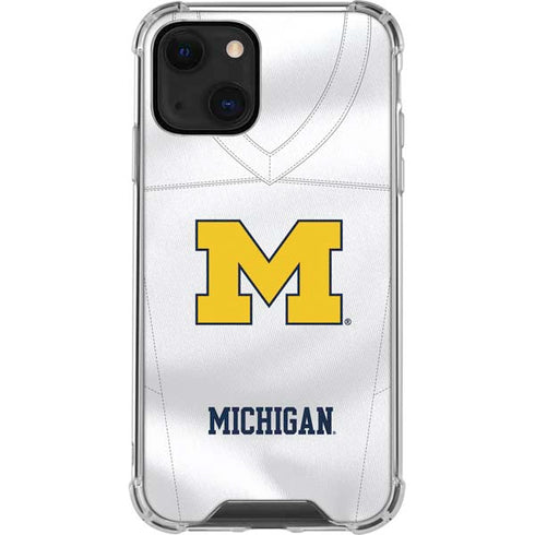 University of Michigan White Jersey iPhone 13 Mini Clear Case