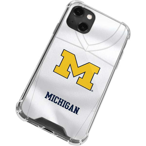 University of Michigan White Jersey iPhone 13 Mini Clear Case