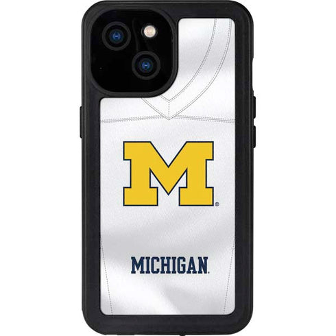 University of Michigan White Jersey iPhone 13 Mini Waterproof Case