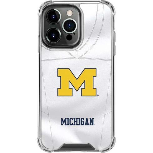 University of Michigan White Jersey iPhone 13 Pro Clear Case