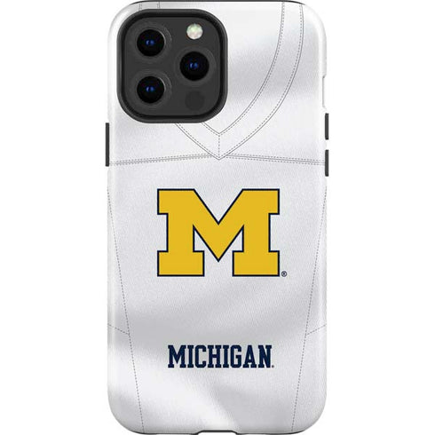 University of Michigan White Jersey iPhone 13 Pro Max Impact Case