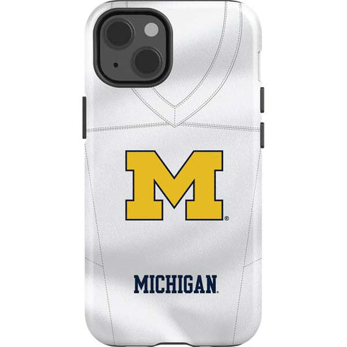 University of Michigan White Jersey iPhone 14 Impact Case