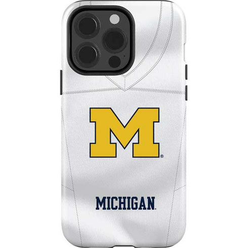 University of Michigan White Jersey iPhone 14 Pro Impact Case
