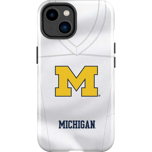 University of Michigan White Jersey iPhone 15 Impact Case