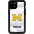 University of Michigan White Jersey iPhone 15 Plus Waterproof Case