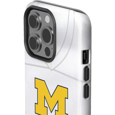 University of Michigan White Jersey iPhone 15 Pro Impact Case