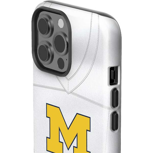 University of Michigan White Jersey iPhone 15 Pro Max Impact Case