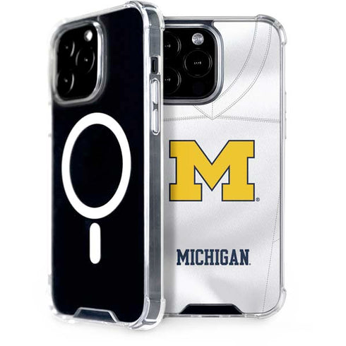 University of Michigan White Jersey iPhone 15 Pro Max MagSafe Case