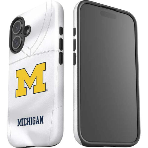 University of Michigan White Jersey iPhone 16 Impact Case