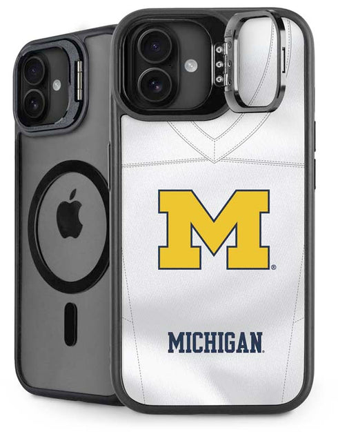 University of Michigan White Jersey iPhone 16 Kickstand Case