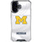 University of Michigan White Jersey iPhone 16 Plus Clear Case