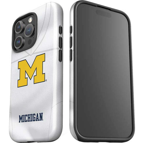 University of Michigan White Jersey iPhone 16 Pro Max Impact Case