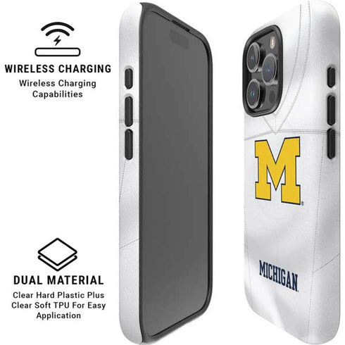 University of Michigan White Jersey iPhone 16 Pro Max Magsafe Impact Case