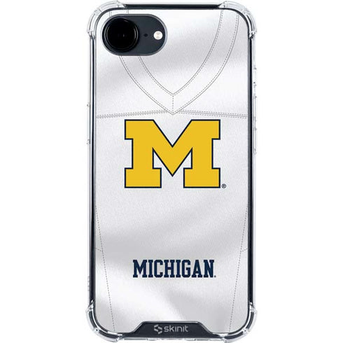 University of Michigan White Jersey iPhone 16e Clear Case