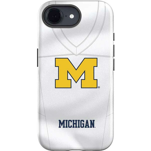 University of Michigan White Jersey iPhone 16e Impact Case