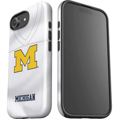 University of Michigan White Jersey iPhone 16e Impact Case