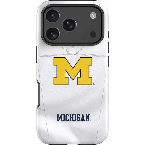 University of Michigan White Jersey iPhone 18 Pro Impact Case