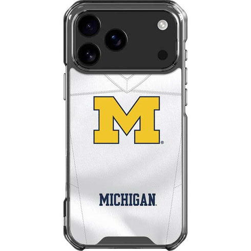 University of Michigan White Jersey iPhone 18 Pro Max Clear Case