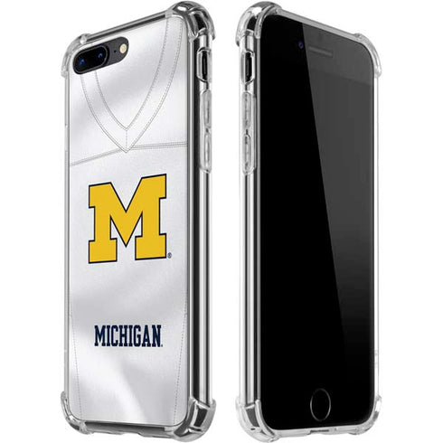 University of Michigan White Jersey iPhone 7/8 Plus Clear Case