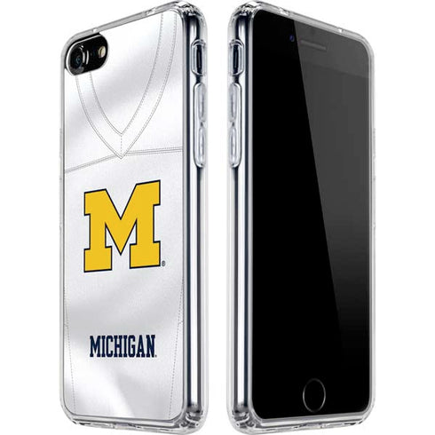 University of Michigan White Jersey iPhone SE (2nd & 3rd Gen) Clear Case