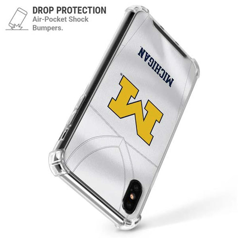 University of Michigan White Jersey iPhone X/XS Clear Case