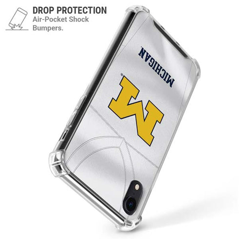 University of Michigan White Jersey iPhone XR Clear Case