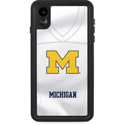 University of Michigan White Jersey iPhone XR Waterproof Case