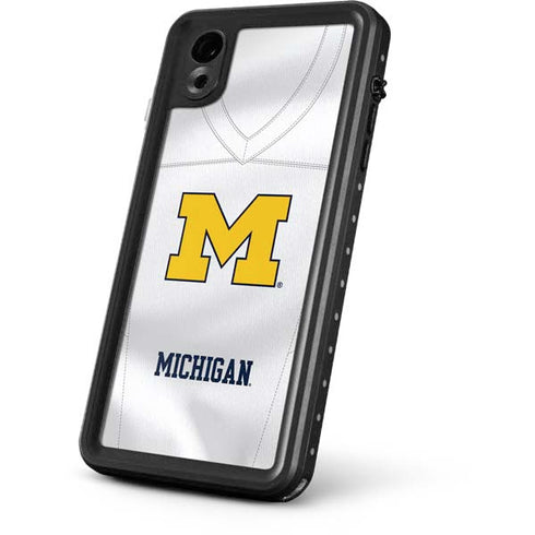University of Michigan White Jersey iPhone XR Waterproof Case