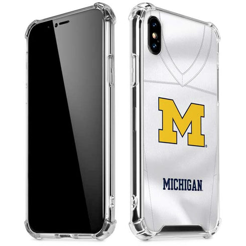 University of Michigan White Jersey iPhone XS Max Clear Case