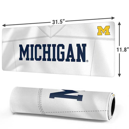 University of Michigan White Jersey Gaming Mouse Pad