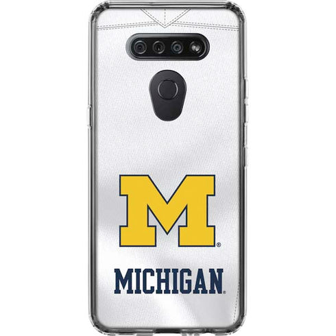University of Michigan White Jersey LG K51/Q51 Clear Case