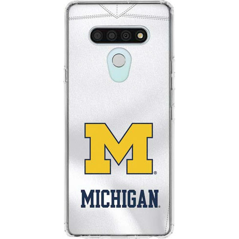 University of Michigan White Jersey LG Stylo 6 Clear Case