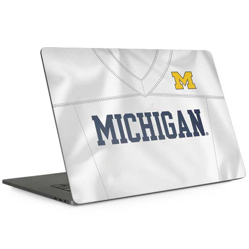 University of Michigan White Jersey MacBook Skins