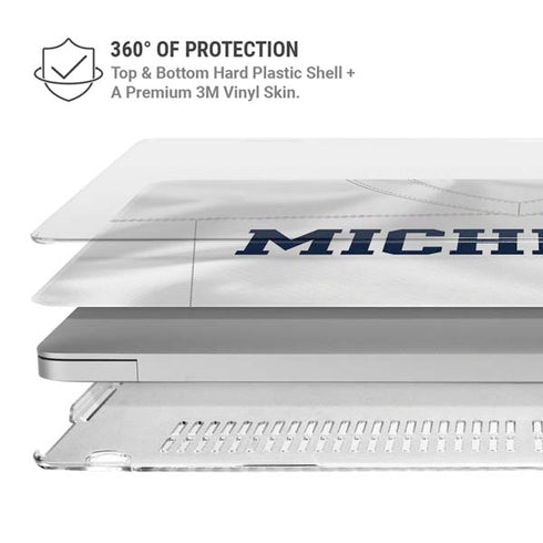 University of Michigan White Jersey MacBook Pro 15in (2016-19) Case plus Skin