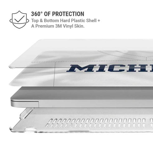 University of Michigan White Jersey MacBook Pro 16in (2021-25) Case plus Skin